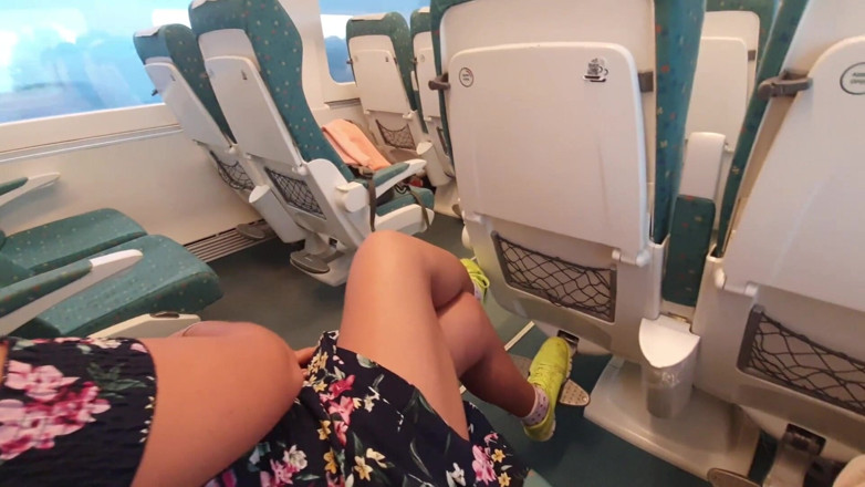 ExpressiaGirl: I Caress My Neighbor on the Train, Sexy Teen Horny...