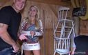 Czech Pornzone: Hot blondie fucks with two strangers in the garden house