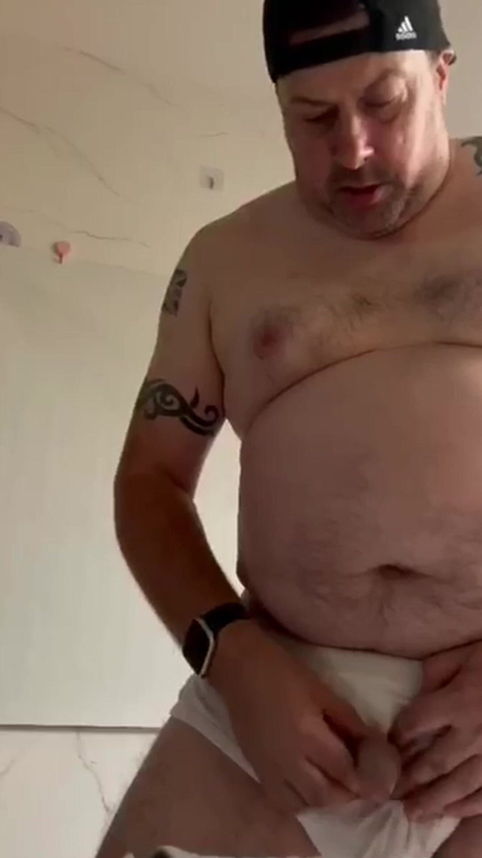 uktattooedchub74: V Tighty Whities I Wank a Cum