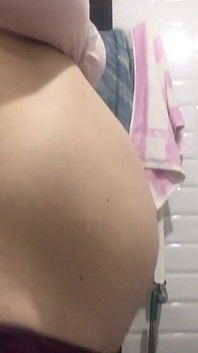Big Pregnant Belly and Milky Tits 4K