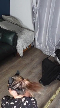 Vibrador em um pau femdom bondage