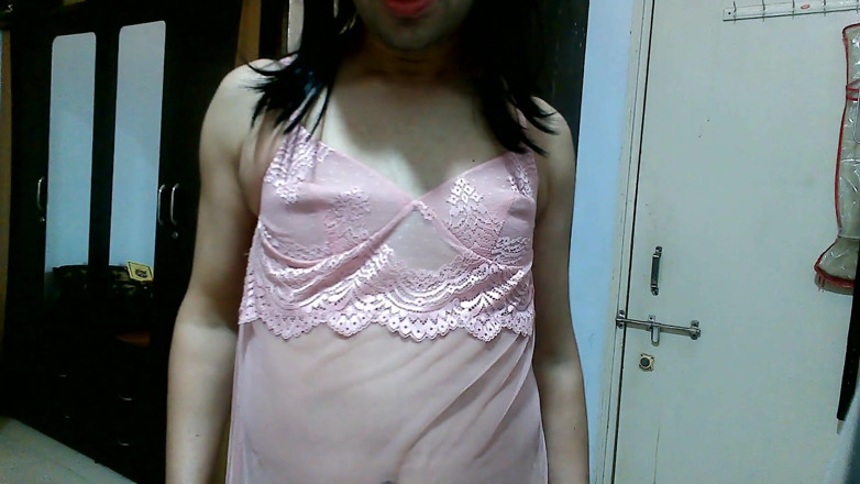 Cute & Nude Crossdresser: Sweet sissy crossdresser femboy Sweet Lollipop shows her gloryhole and...