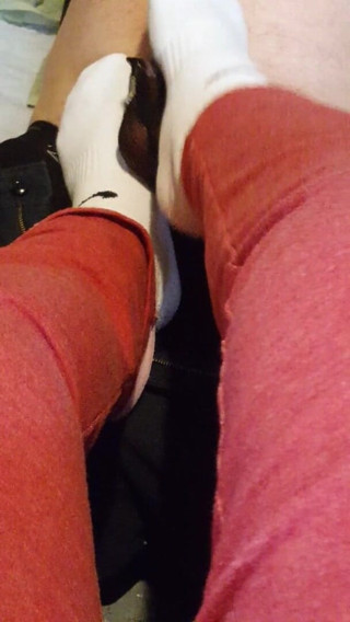 Miss Sock trampler: Stomping jeho ptáka mými bílými ponožkami