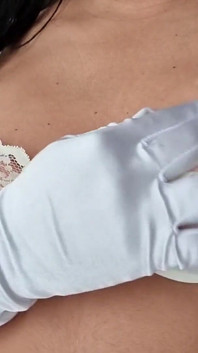 White Lace Bra dan Satin Gloves