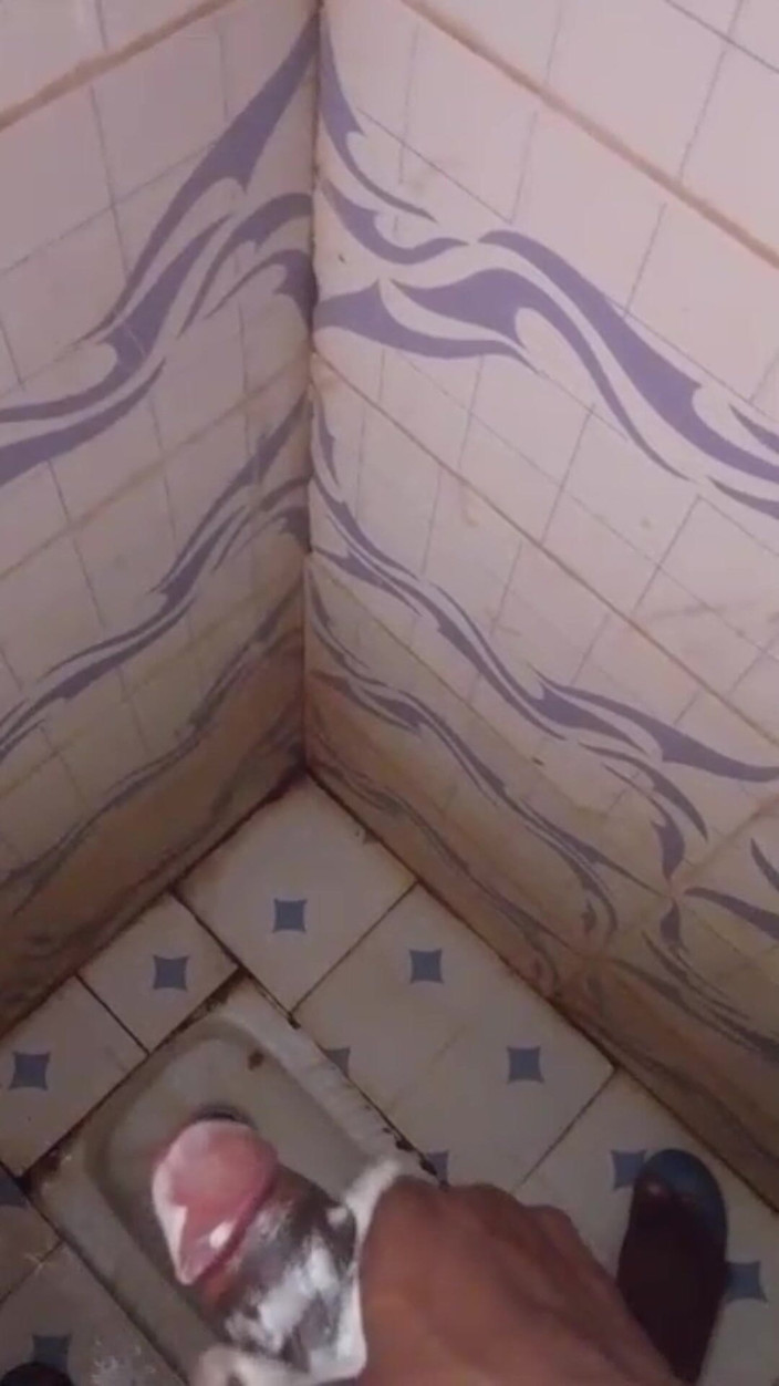 Sweetass132: Masturbating Monster Cock in the Bathroom