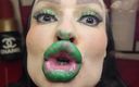 Princess18_: Grüner Minty-lippenstift, glänzende, pouty tussi küsst 4k ultra HD