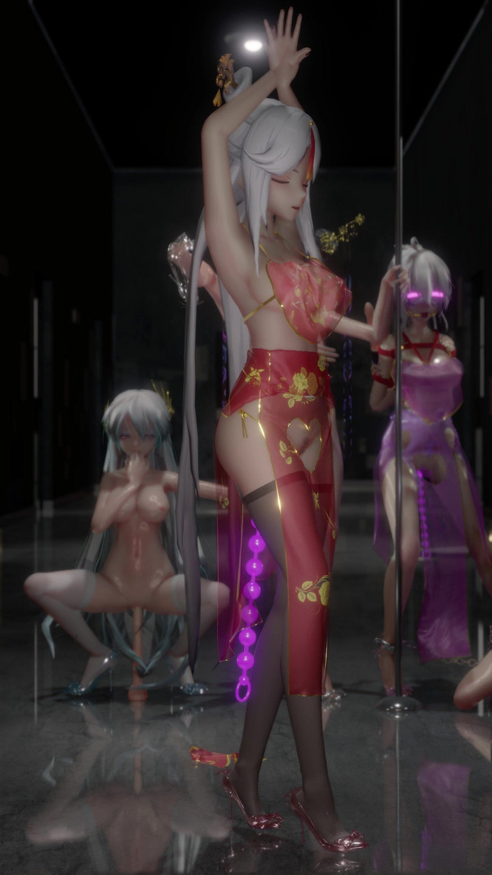 MikuMotion: [mmd]黑丝凝光 桃源恋歌 情趣古风旗袍 肚兜肛塞拉珠