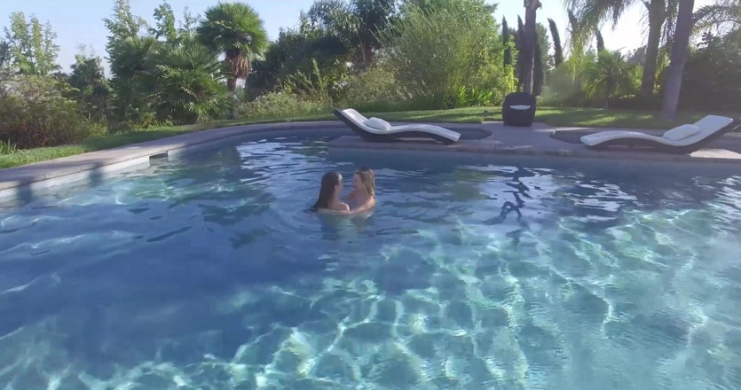 CBD Media: Tall brunette teen fingers her tight shaved pussy and licks...