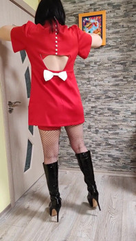 The Little Whore Strips for Her Fans