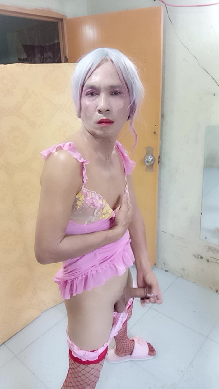 nguyen dang thien tri: Oanh Le Transgender Wearing Sexy and Pornographic Clothes Standing and...