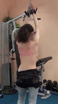 Yasmeena gets gym bare back whip punishment