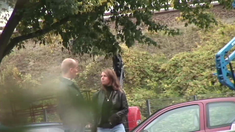 Public Entertainment: Sexy brunette gets fucked and jizzed on her round ass...