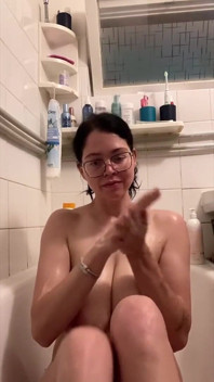 Washing and Bouncing My Huge Tits in My Home Bathtube