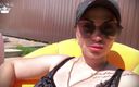 Goddess Misha Goldy: Hookah smoking outdoor &amp;amp; big lips tease