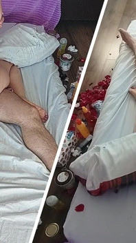 Sesso pazzo in camera da letto con una coppia amatoriale.