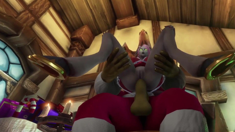 Wraith ward: Sexy Demon Girl Rides Orc Santa's Dick : Warcraft Parody