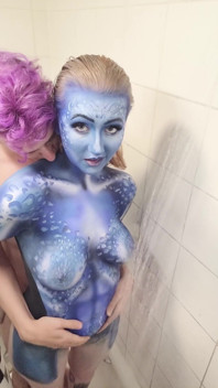 X-men, Mystique Body Paint, enlèvement et baise sous la douche