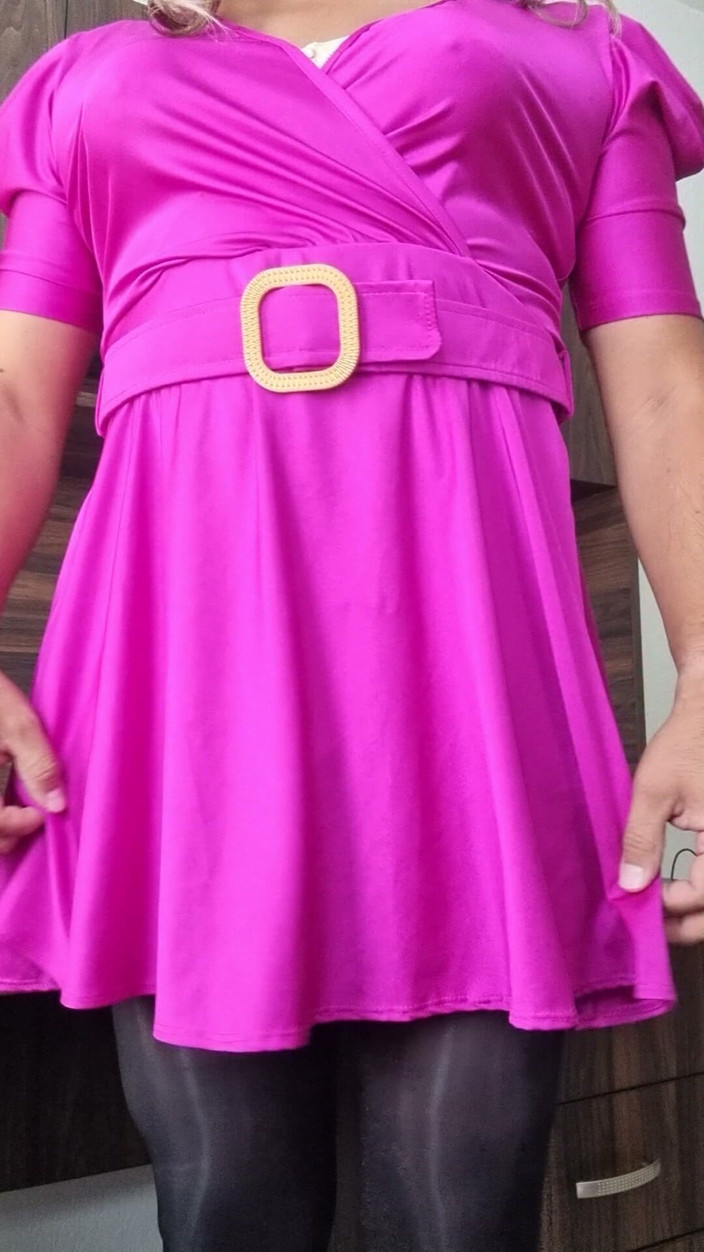 Sexy shinny clothes: Sexy Naughty Lady's Pink Dress