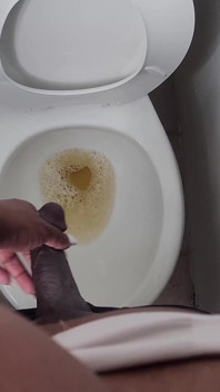 Flopping My Big Dick and Tits Out for a Nice Piss
