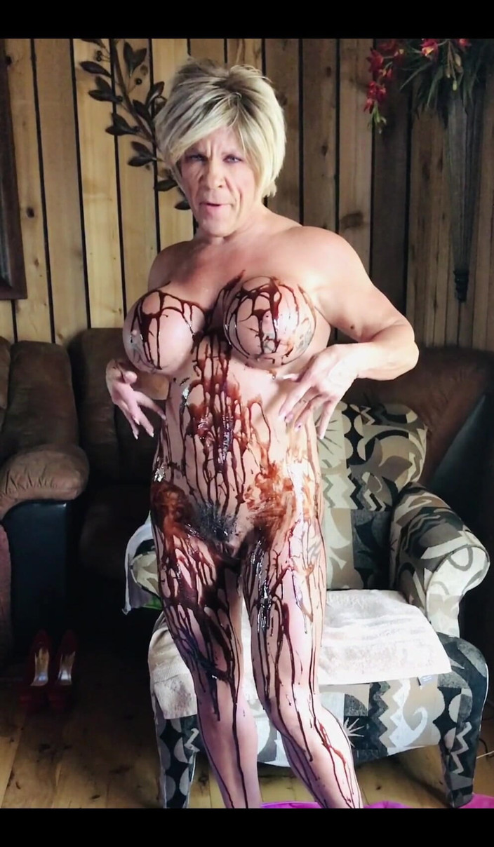 Musclemama4u: Chocolate Covered MILF Do You Like Chocolate? Wanna Lick?