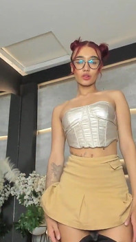 Slim Girl with Colored Hair Masturbates and Wants to Be Controlled