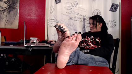 Abby Anna: Long black Louis Vuitton toenails & soles