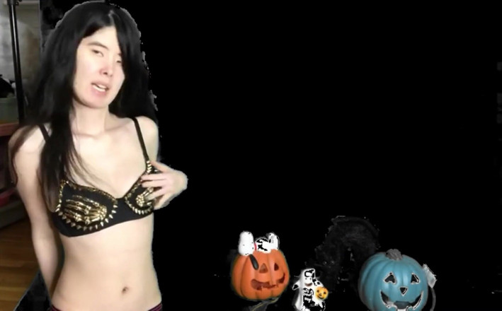Porno angels: Halloween pumpkin play starring Alexandria Wu