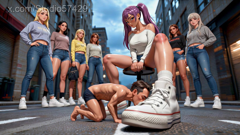 Supreme femdom: Giantess Crush in Sneakers, Converse, Foot Domination Femdom