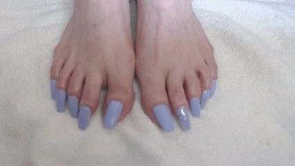 Abby Anna: Lavender long long toenails wiggle wave