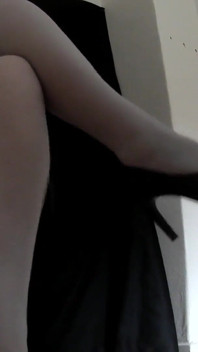 My Sec Tapping Sexy Black Heels in Pantyhose 1
