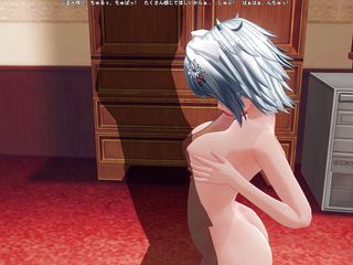 H3DC: 3D хентай Neko на коленях и трет член с сиськами