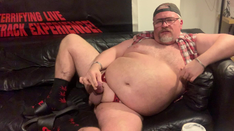 B A Bear: Fat Daddy Pig Wanks His Fat Cock