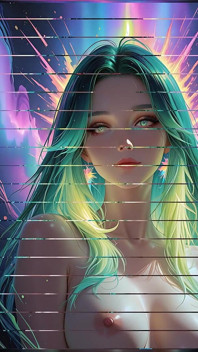 Cosmic neon bellezza ritratto con occhi luminescenti fantasia da sogno ai Art presentazione