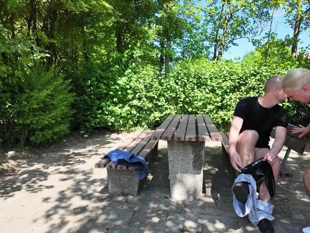 Public Bareback Sex with a Stranger, Creampie, and Mouth Piss at a Rest Stop! Full Movie (Rosella Extrem)
