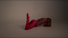 Skinny_lady69: Gymnastka s dlouhýma nohama v růžových punčochách