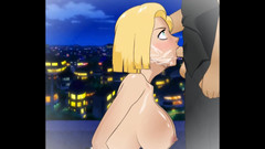 Hentai produce: Android 18 kehle von einem großen, dicken schwanz mit ihrem gesicht...