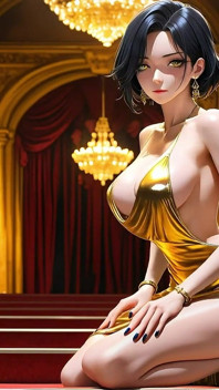 Zorra de pelo negro follada en la ópera - generada por ia