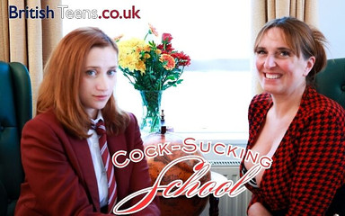 British Teens: Stepmom Teaches Stepdaughter to Suck Cock