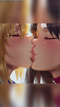 Artoria Pendragon and Rin Tohsaka Kiss - Fate