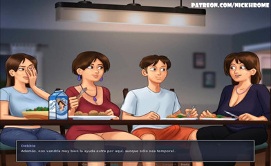 Cartoon Universal: Summertime saga part 49 - padrasto me masturba debaixo da mesa (Espanol sub)