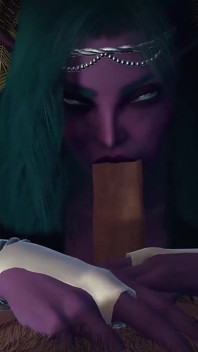 Night Elf Princess Give You a Blowjob in the Garden POV 3D Porn