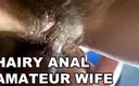 Anal stepmom Mary Di: Femme amateur anale poilue. Trou du cul poilu. Gémissements bruyants....