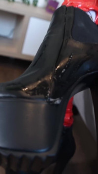 Mean Verbal and Spitting Humiliation in Latex and Boots, POV