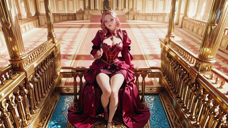 Seraphina Vale: Crimson Throne the Pink Queen ka raajyabhishek! gahri laal reshmi,...