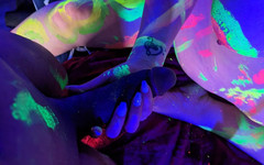 Madison StClaire: Hot Inerracial Blacklight Scene