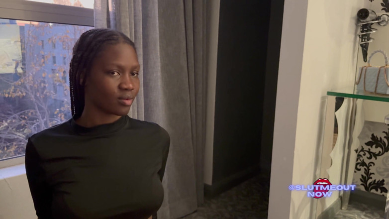 Slut Me Out: Pretty Smile Slapped off Ebony Whores Face During First Casting.
