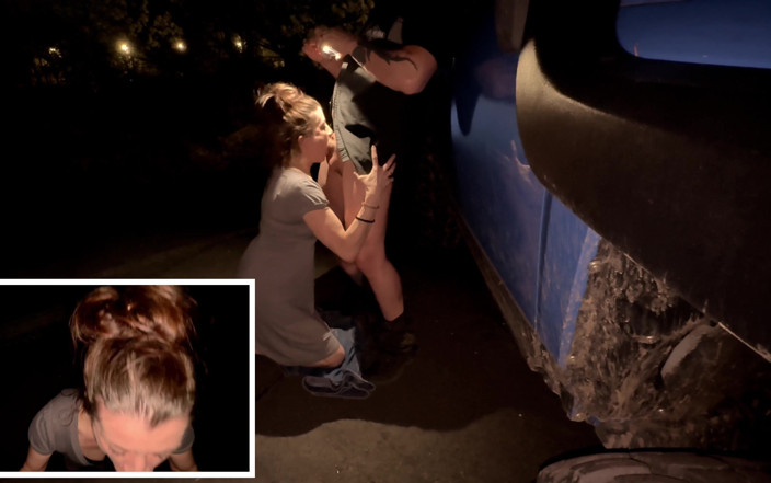 Whore Moan: Una sveltina lungo la strada una moglie zoccole deepthroat pubblica