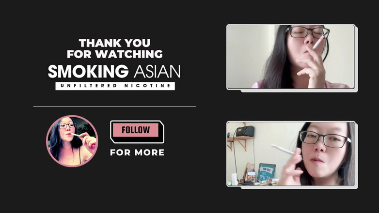 Smoking Asian: Mamă sexy asiatică reală care fumează: Fumat fără sutie, tuse și...
