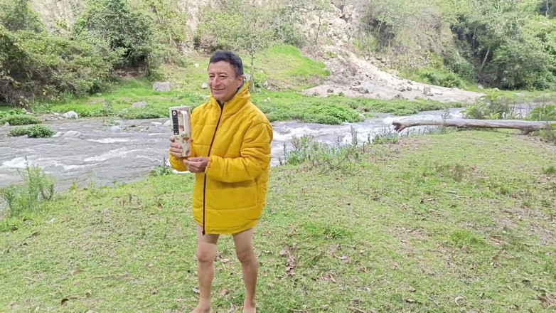 Lady: Fucking by the River Outdoors with My Busty Stepmother, They...