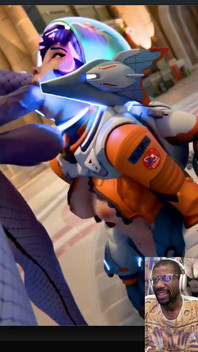 Welcoming Bald Pussy Juno to Planet Earth with Widowmaker’s Hard Fucking Transgender Futa Cock